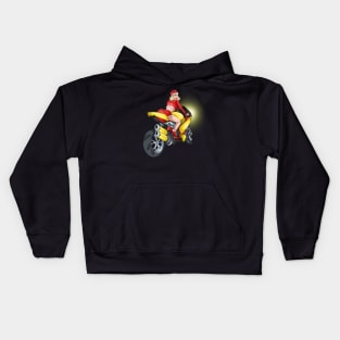 Retro Mrs Santa Motorcycle Babe Biker Kids Hoodie